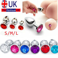 Stainless Steel Butt Plug Anal Dildo Diamond Crystal Jewelled Adult Sex Toy uk