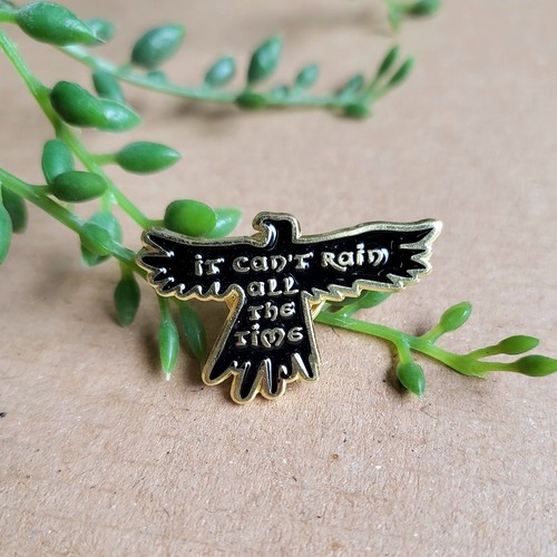 The crow enamel metal pin - crow,