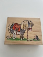 PENNY BLACK "MINDING SHELTY" WOOD RUBBER STAMP VINTAGE CRAFT CARD MAKING