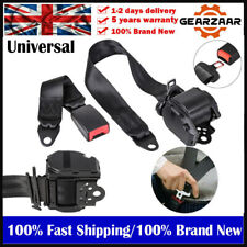Universal ONE SET 3 Point Inertia Seat Belt Car Truck Adjustable Safety UK