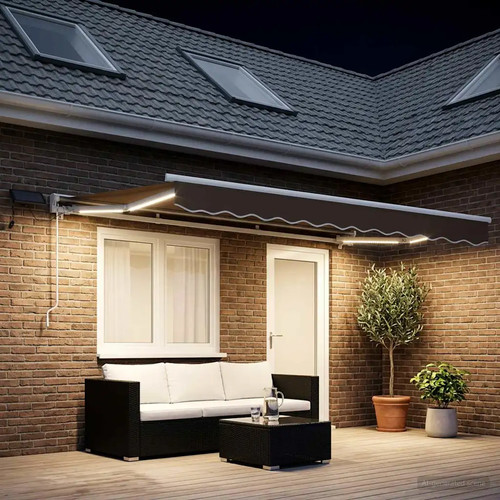 Retractable awning taupe 5x3 - awning,