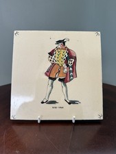 Vintage Carter & Co Poole Pottery Hand Painted Tile 1952 Tudor Costume 1550–1560