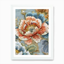 Floral Embroidery Art Print