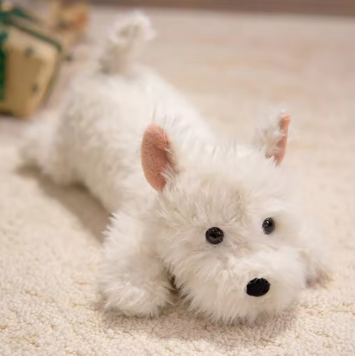 43cm white terrier dog plush - 43cm,