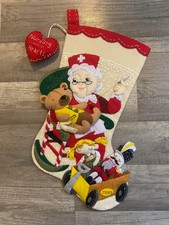 HANDMADE Christmas Stocking FINISHED North Pole Nurse Doctor Merry Stockings