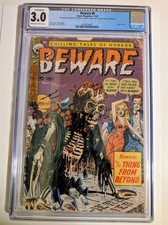 Beware 6 CGC 3.0 Conserved Pre Code Horror SOTI Zombie Skeleton Cover GGA 1953