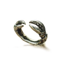 Crab claws ring sterling