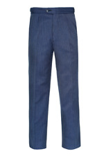 Navy Blue Pinstripe Trousers