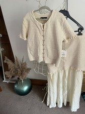 Zara co ord set cream Combined