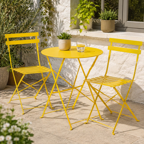 3pc yellow garden bistro set - 3pc,
