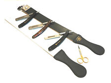 6PCS OLD SCHOOL CLASSIC BARBERS STRAIGHT RAZORS PLUS RAZOR SHARPENER SCISSORS