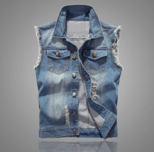 Men Jean Vest Jacket