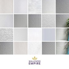 ANAGLYPTA WALLPAPER !! LARGE CHOICE !!  THICK WHITE PAINTABLE WALLPAPER !!