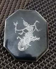 Sterling Siam Silver Brooch with Dancer  Vintage