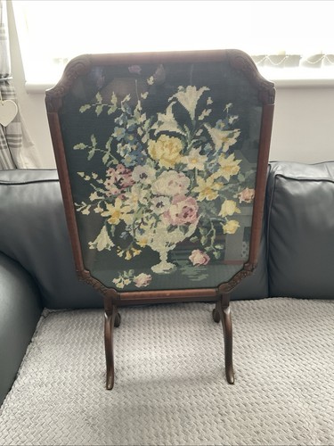 Vintage floral tapestry fire - vintage,