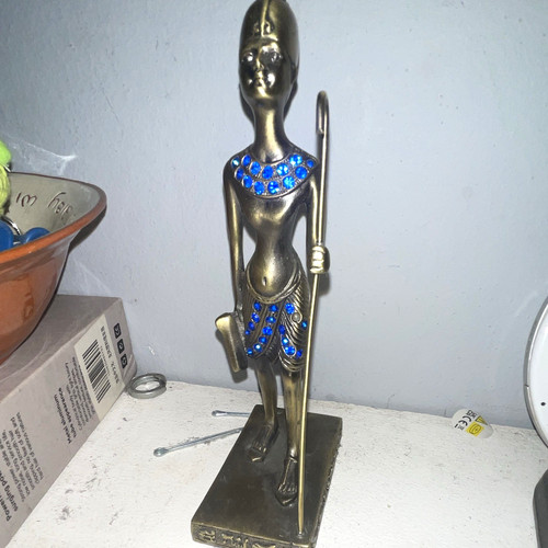 Egyptian pharaoh metal statue - pharaoh,