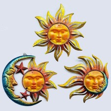 Sun Face Metal Wall Art Patio
