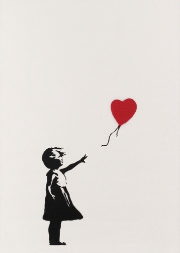 Banksy paint street art girl - paint,
