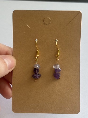 Amethyst gemstone drop - amethyst,