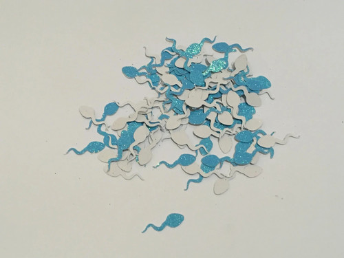 Glitter blue sperm confetti - blue,