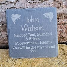 Personalised Slate Memorial Plaque Grave Marker Stone In Memory Any Name Message
