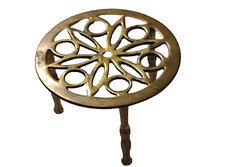 Table Design Trivet/Doll House Furniture Solid Brass 5.8x8.8cm Antique Original