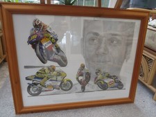 Stuart McIntyre "Sporting Legends Valentino Rossi" motogp  White print .FRAMED.