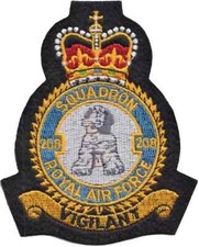 208 Reserve Squadron Royal Air Force Embroidered Patch Badge - LAST FEW