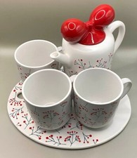 ZEBRA A/S T DESIGNED WITH LOVE DENMARK BERRY SPRIGS 3 MUGS / TEAPOT /  PLATTER