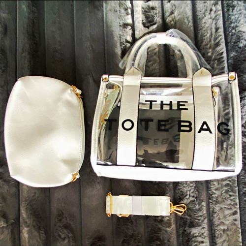 Clear pvc bag white - clear,