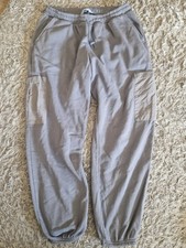 Ladies Primark Grey Cargo Pocket Joggers Size L 14-16
