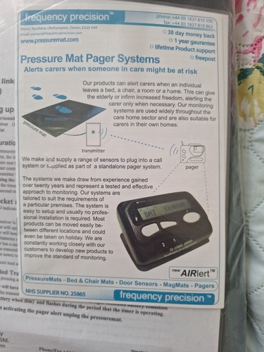 Pressure mat pager - pager, system