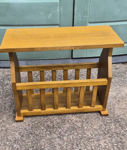 Vintage oak magazine rack - oak,