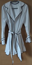 White PVC Vinyl Wrap Style Trenchcoat Rain Mac UK 12