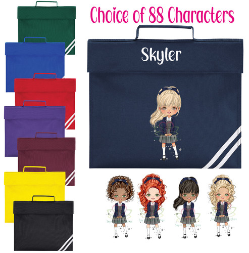 Personalised name book bag - personalised,
