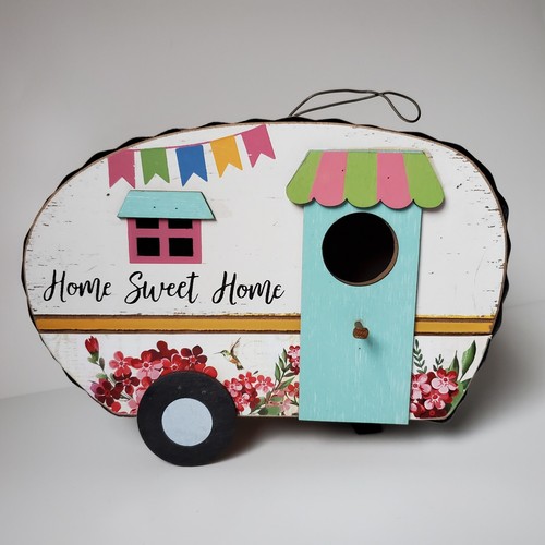 Retro style camper birdhouse - retro,