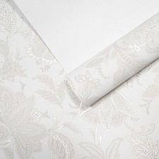 White damask wallpaper floral - wallpaper,