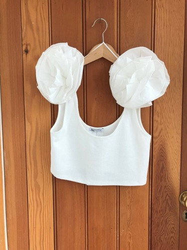 Zara white flower - white, detail