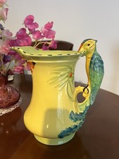 Burleigh Ware Bluegreen Parrot Handle Jug Vibrant Colours Art Deco 1930’s