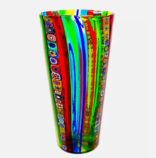 Super RARE! Murano Art Glass Ballarin Mazzega Millefiori Conical Vase