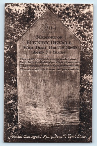 Postcard nutfield churchyard - nutfield,