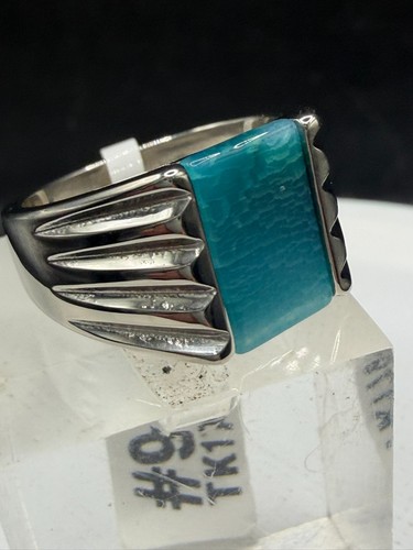 Mens blue agate ring capri - blue,