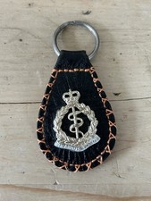 Royal Army Medical Corps, Original British Army Cap Badge. RAMC Leather  Keyring