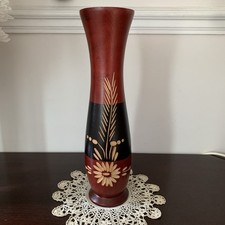 Wood hand carved flower etched - flower,