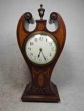 Stunning Antique Art Nouveau Angel Wing Balloon Inlaid Mantle Clock