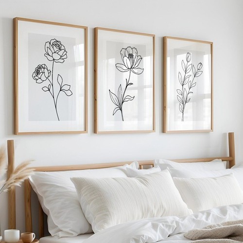 Set botanical line art - of,