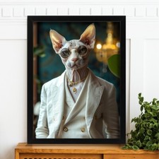 Elegant Sphynx Cat in Suit Art