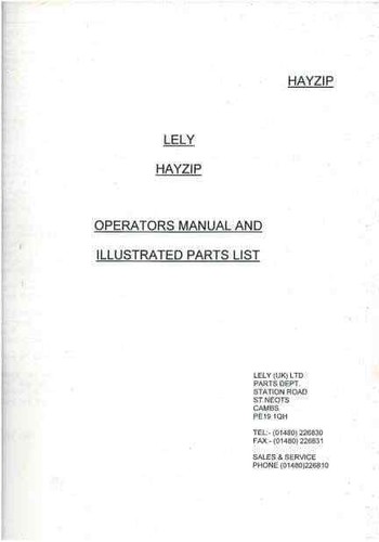 Lely tedder hayzip - tedder, operators