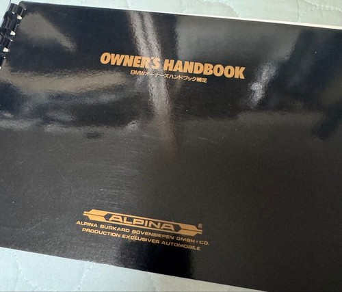 Bmw alpina owner - owner's, handbook