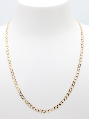 Gold flat curb chain 9ct - chain,